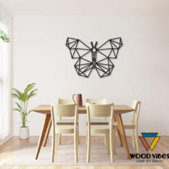 Painel Borboleta Geométrica em MDF 6mm