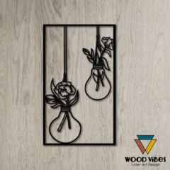Painel Lâmpadas Floridas - Loja de Painéis Decorativos | Wood Vibes Laser Art Design