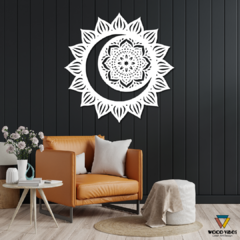 Painel Mandala Sol e Lua - Loja de Painéis Decorativos | Wood Vibes Laser Art Design