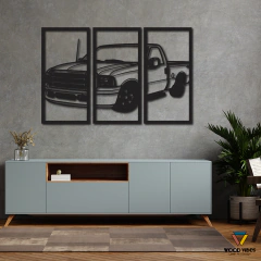 Trio de painéis Caminhonete F 250 - Loja de Painéis Decorativos | Wood Vibes Laser Art Design