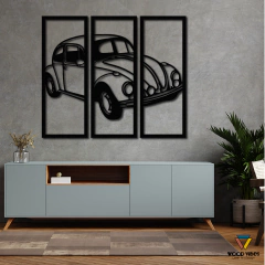 Trio de painéis Carro Fusca - Loja de Painéis Decorativos | Wood Vibes Laser Art Design