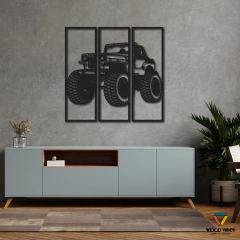 Trio de painéis Jeep Willys - Loja de Painéis Decorativos | Wood Vibes Laser Art Design