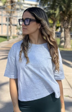 REMERA CON MANGAS GRIS