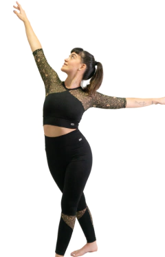 TOP MANGAS 3/4 TUL LEOPARDO VERDE en internet