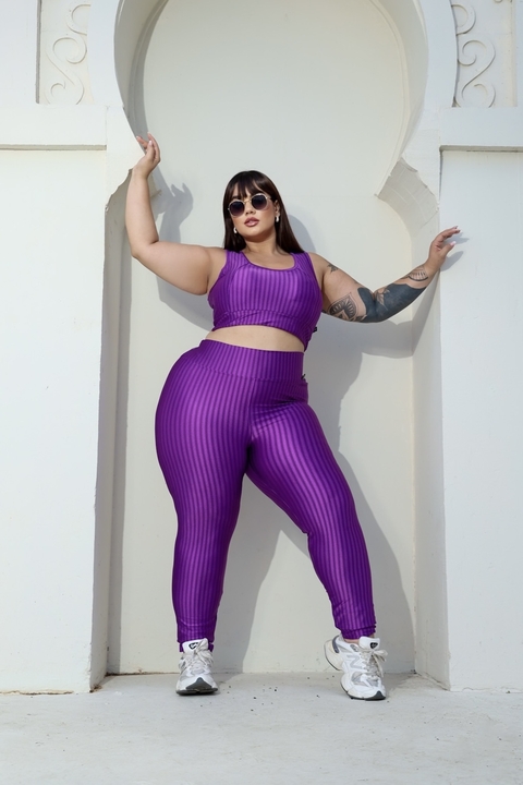 Legging Básica Plus Size - 3D Ikat Poliamida