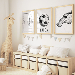 KIT 3 QUADROS FUTEBOL RASCUNHO