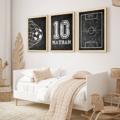 KIT 3 QUADROS FUTEBOL LOUSA