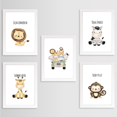 KIT 5 QUADROS SAFARI CANDY
