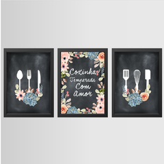 KIT 3 QUADROS COZINHA TEMPERADA - comprar online