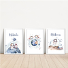 KIT 3 QUADROS ASTRONAUTA IRMÃOS menina/menino