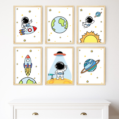 KIT 6 QUADROS ASTRONAUTA 6 - comprar online