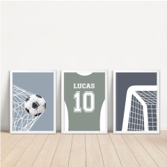 KIT 3 QUADROS FUTEBOL 2 - La Artes Quadros e Decor