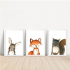 KIT 3 QUADROS ANIMAIS DO BOSQUE 2