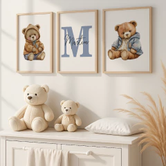 KIT 3 QUADROS URSO TED - comprar online