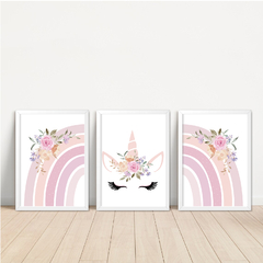 KIT 3 QUADROS UNICÓRNIO IRMÃS - comprar online