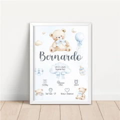 QUADRO DO NASCIMENTO URSO AZUL - loja online