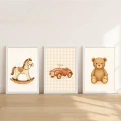 KIT 3 QUADROS BRINQUEDOS RETRÔ na internet