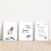 KIT 3 QUADROS ASTRONAUTA AQUARELA COM NOME - comprar online