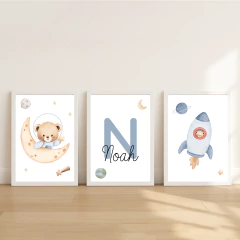 KIT 3 QUADROS URSO ASTRONAUTA na internet