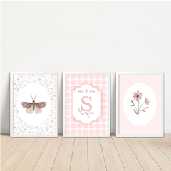 KIT 3 QUADROS FLORAL RETRÔ na internet