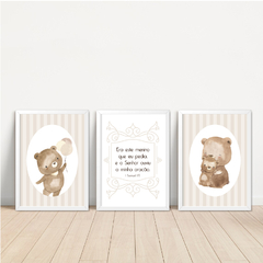 KIT 3 QUADROS MÃE URSO RETRÔ - comprar online
