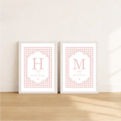2 QUADROS PERSONALIZADOS RETRÔ MENINA - comprar online