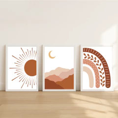 KIT 3 QUADROS BOHO TERRACOTA na internet