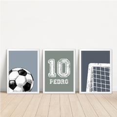 KIT 3 QUADROS FUTEBOL VINTAGE