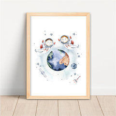 KIT 3 QUADROS ASTRONAUTA IRMÃOS menino/menino - comprar online