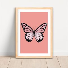 KIT 3 QUADROS BORBOLETAS ROSE