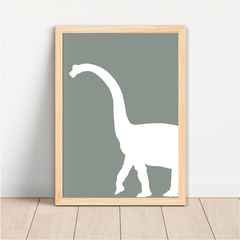 KIT 3 QUADROS DINOSSAUROS SILHUETA AZUL