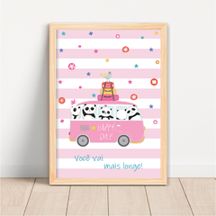 KIT 3 QUADROS PANDA ROSA - comprar online