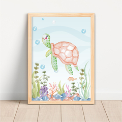 KIT 3 QUADROS FUNDO DO MAR AQUARELA - comprar online