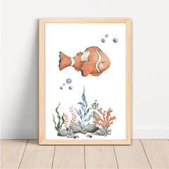 KIT 3 QUADROS FUNDO DO MAR 1