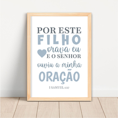 KIT 3 QUADROS URSO AQUARELA AZUL COM FRASE - comprar online
