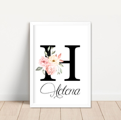 KIT 3 QUADROS FLORAL MENINA - La Artes Quadros e Decor