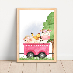 KIT 3 QUADROS FAZENDINHA MENINA