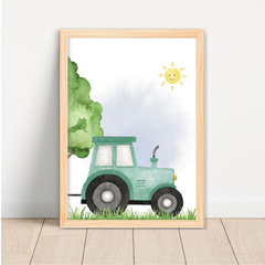 KIT 3 QUADROS FAZENDINHA VERDE ESCURO - La Artes Quadros e Decor