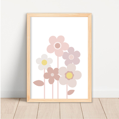 KIT 3 QUADROS MARGARIDAS BLUSH BOHO - comprar online