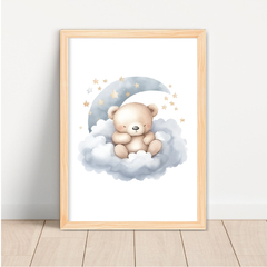 KIT 3 QUADROS URSO AQUARELA AZUL COM FRASE na internet