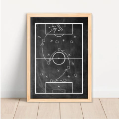 KIT 3 QUADROS FUTEBOL LOUSA - La Artes Quadros e Decor