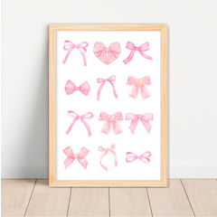 KIT 3 QUADROS CEREJA COM NOME E LAÇO - La Artes Quadros e Decor