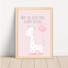 KIT 3 QUADROS GIRAFA ROSA na internet