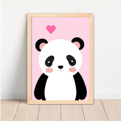 KIT 3 QUADROS PANDA ROSA na internet