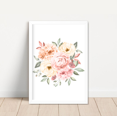 KIT 3 QUADROS FLORAL MENINA - loja online
