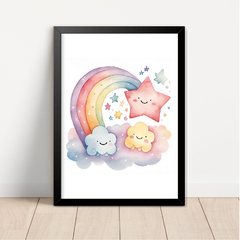KIT 3 QUADROS UNICÓRNIO ARCO IRIS - La Artes Quadros e Decor