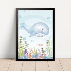 KIT 3 QUADROS FUNDO DO MAR AQUARELA - La Artes Quadros e Decor