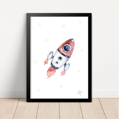 KIT 3 QUADROS ASTRONAUTA AQUARELA MENINA - La Artes Quadros e Decor