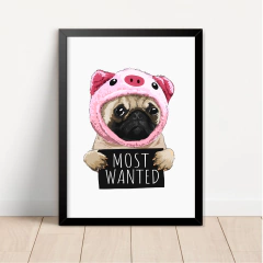 KIT 3 QUADROS GAROTA E O PUG - comprar online