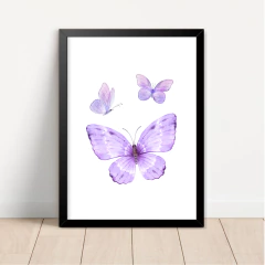 KIT 3 QUADROS FLORAL LILÁS HELENA - loja online